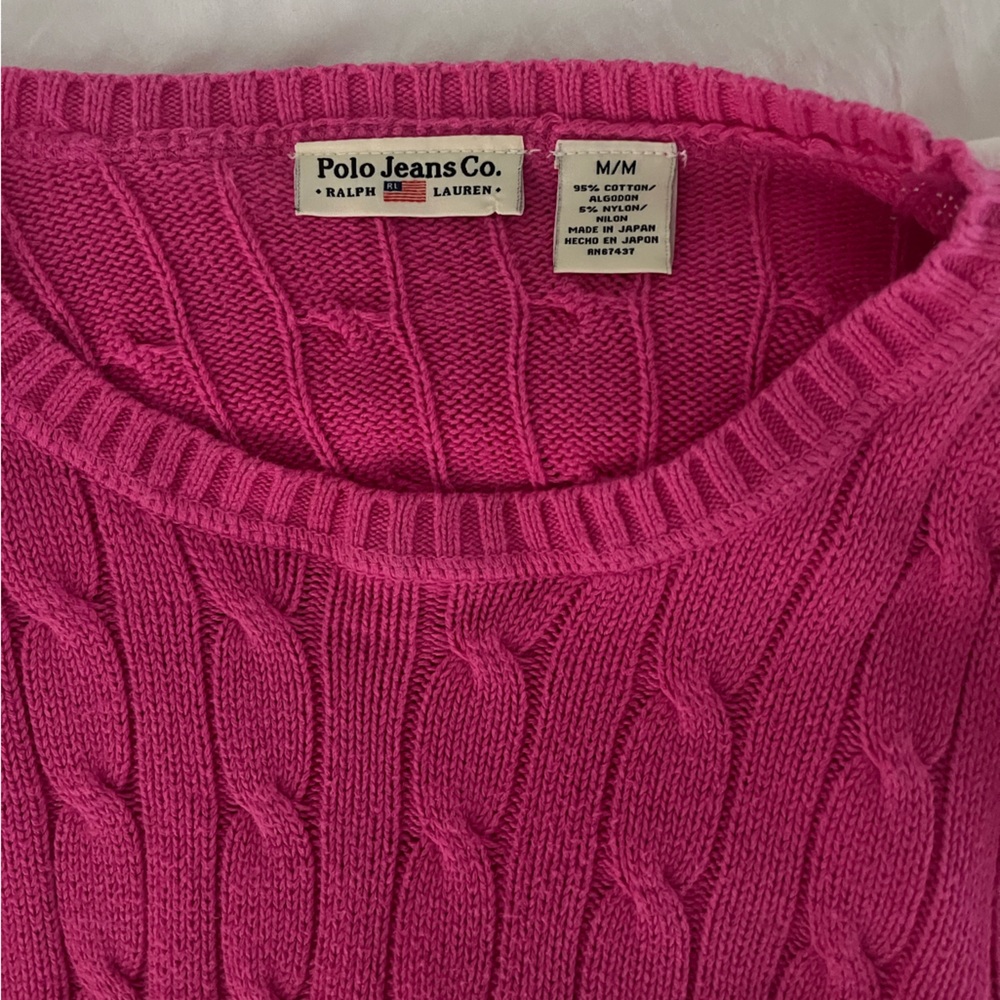 Ralph Lauren Polo Pink Sweater Women’s Medium Cotton